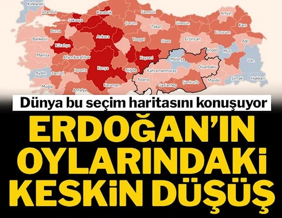 Financial Times gazetesi Erdoğan’ın oy kaybını böyle gösterdi