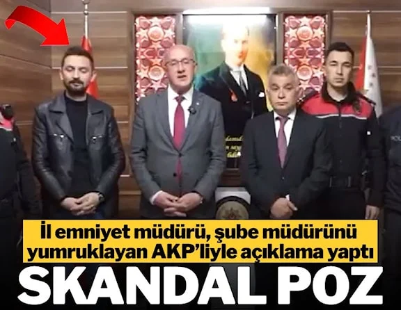 İl Emniyet Müdürü, Şube Müdürünü darp eden AKP’liyle poz verdi!